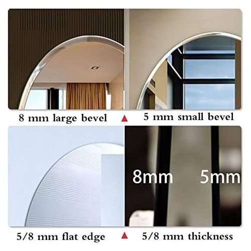  XINGZHE Bathroom Mirror- Wall-Mounted Vanity Mirror-Elliptical wash Table Mirror-Vanity Mirror Decorative Wall Mirror for Bedroom/Bathroom/Hotel Makeup Mirror