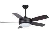 XINLe XINLE 42-in Black Walnut Integrated LED Indoor Flush Mount Ceiling Fan With Light Kit And Remote (5-Blade)