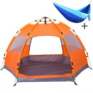 XINQIU 2-3 Person Family Camping Tent, Waterproof Hexagon Automatic Tent with Rain Cover, Convenient to Fishing Hiking and Beach Travel