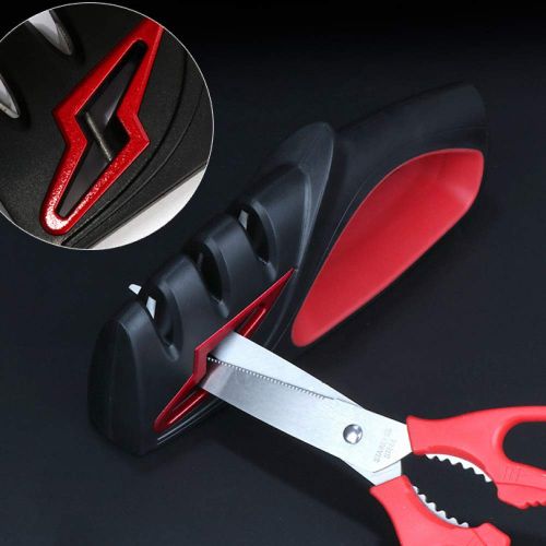  XINWEI Knife Sharpener, Best Kitchen Scissor Knife Sharpening Kit System Professional Manual 4 In 1 Set