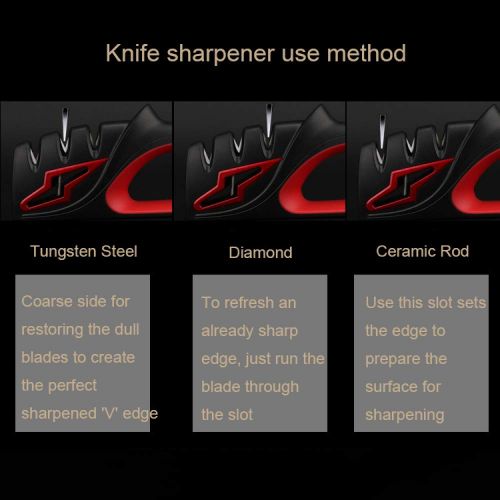  XINWEI Knife Sharpener, Best Kitchen Scissor Knife Sharpening Kit System Professional Manual 4 In 1 Set