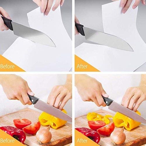  XINWEI Knife Sharpener, Best Kitchen Scissor Knife Sharpening Kit System Professional Manual 4 In 1 Set