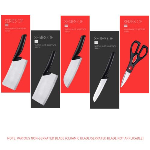  XINWEI Knife Sharpener, 3 Stage 4 In 1 Kitchen Knife/Scissors Sharpeners Professional Manual Chef Knife Sharpeners