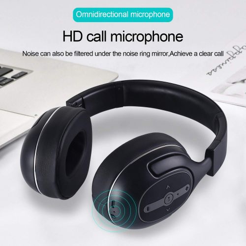  XINYUWIN F6PA Active Noise Cancelling Headphones Bluetooth Headphones with Mic, Wireless Wired Foldable Stereo ANC Over Ear Headset, Comfortable Protein Earpads, 24 Hours for Trave