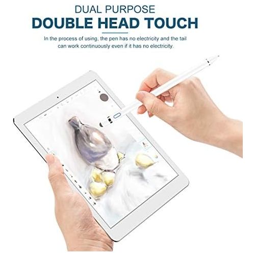  [아마존베스트]Stylus Pen for Touch Screens, XIRON Rechargeable 1.5mm Fine Point Active Stylus Pen Smart Pencil Digital Compatible iPad and Most Tablet with Glove (White)