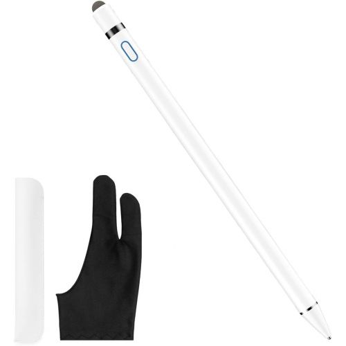  [아마존베스트]Stylus Pen for Touch Screens, XIRON Rechargeable 1.5mm Fine Point Active Stylus Pen Smart Pencil Digital Compatible iPad and Most Tablet with Glove (White)