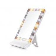 XIUXIU Mirror Simple LED Square Portable Desktop Makeup Mirror Adjustable Single-Sided Folding Makeup Mirror