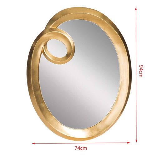  XIUXIU Mirror Nordic Bathroom Waterproof Vanity Mirror Simple Oval Wall-Mounted Entrance Mirror (Color : Hand-Paste Foil Bright Gold)