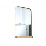XIUXIU Mirror European Wall Hanging Storage Vanity Mirror Wrought Iron Waterproof Square Gold Decorative Mirror
