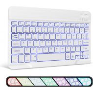 [아마존베스트]XIWMIX Ultra-Slim Wireless Bluetooth Keyboard - 7 Colors Backlit Universal Rechargeable Keyboard Compatible with iPad Pro/iPad Air/iPad 9.7/iPad 10.2/iPad Mini and Other iOS Androi