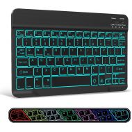 [아마존베스트]XIWMIX Ultra-Slim Wireless Bluetooth Keyboard - 7 Colors Backlit Universal Rechargeable Keyboard Compatible with iPad Pro/iPad Air/iPad 9.7/iPad 10.2/iPad Mini and Other iOS Androi