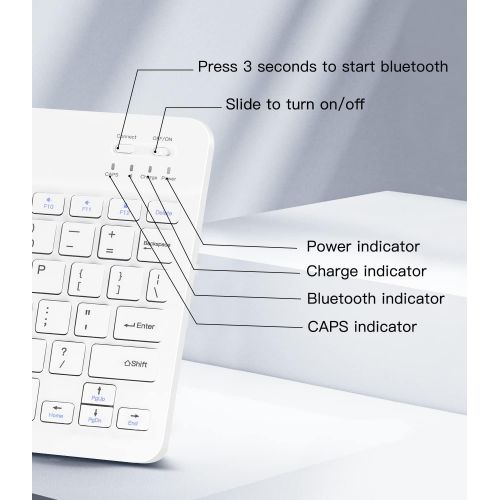  [아마존베스트]XIWMIX Ultra-Slim Wireless Bluetooth Keyboard - Universal Rechargeable Bluetooth Keyboard Compatible with iPad Pro/iPad Air/iPad 9.7/iPad 10.2/iPad Mini and Other iOS Android Windo