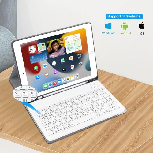  [아마존베스트]XIWMIX Ultra-Slim Wireless Bluetooth Keyboard - Universal Rechargeable Bluetooth Keyboard Compatible with iPad Pro/iPad Air/iPad 9.7/iPad 10.2/iPad Mini and Other iOS Android Windo