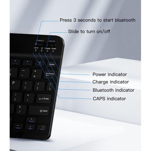  [아마존베스트]XIWMIX Ultra-Slim Wireless Bluetooth Keyboard - Universal Rechargeable Bluetooth Keyboard Compatible with iPad Pro/iPad Air/iPad 9.7/iPad 10.2/iPad Mini and Other iOS Android Windo