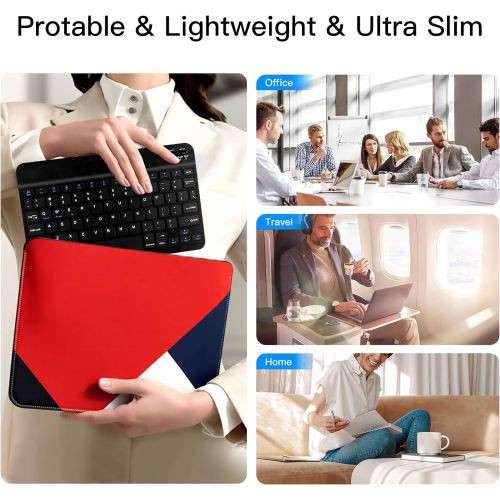  [아마존베스트]XIWMIX Ultra-Slim Wireless Bluetooth Keyboard - Universal Rechargeable Bluetooth Keyboard Compatible with iPad Pro/iPad Air/iPad 9.7/iPad 10.2/iPad Mini and Other iOS Android Windo