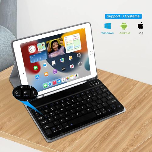  [아마존베스트]XIWMIX Ultra-Slim Wireless Bluetooth Keyboard - Universal Rechargeable Bluetooth Keyboard Compatible with iPad Pro/iPad Air/iPad 9.7/iPad 10.2/iPad Mini and Other iOS Android Windo