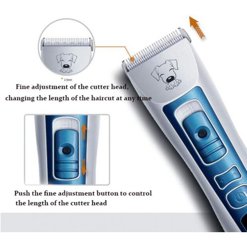  XJ Professional Animal Grooming/Pet Scissors, LCD Digital Direct Charge, Base Charging Pet Hair Clipper/Low Noise/Cordless for Dogs, Cats and Other Pets