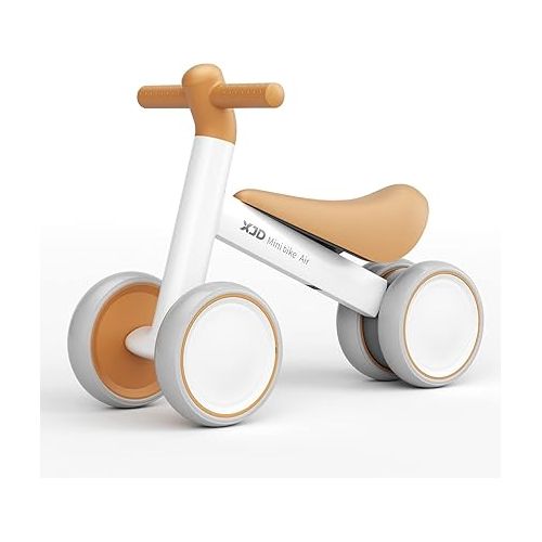  XJD Baby Balance Bikes Bicycle Baby Toys for 1 Year Old Boy Girl 10 Month -36 Months Toddler Bike Infant No Pedal 4 Wheels First Bike or Birthday Gift Children Walker (Brown)