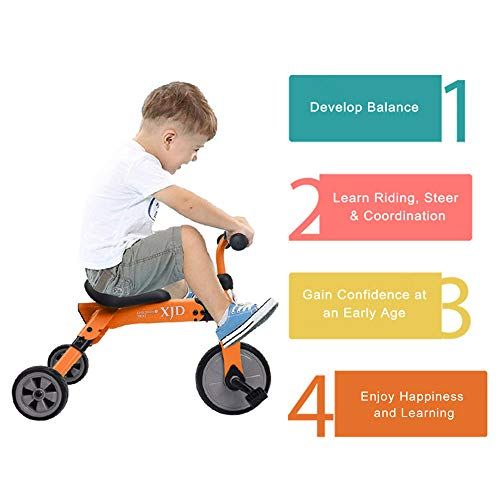  XJD 2 in 1 Kids Glide Tricycles Toddler Tricycle Baby Balance Bike Trike for 2 Years Old and Up Boys Girls Kids Bike Trike Kids Tricycle 2-4 Years Old Toddler Bike Trike Kids Baby