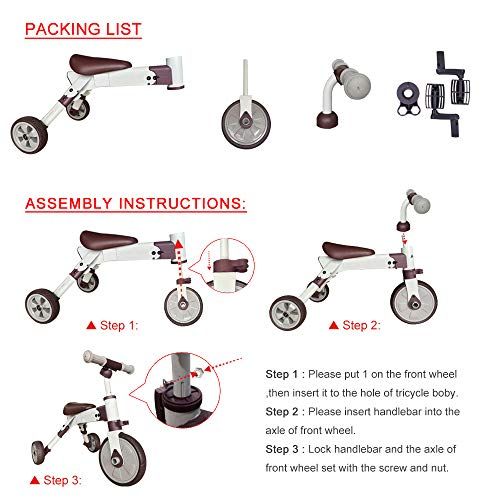  XJD 2 in 1 Kids Glide Tricycles Toddler Tricycle Baby Balance Bike Trike for 2 Years Old and Up Boys Girls Kids Bike Trike Kids Tricycle 2-4 Years Old Toddler Bike Trike Kids Baby