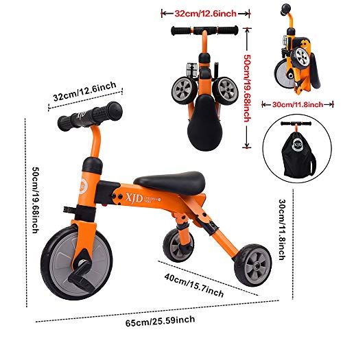  XJD 2 in 1 Kids Glide Tricycles Toddler Tricycle Baby Balance Bike Trike for 2 Years Old and Up Boys Girls Kids Bike Trike Kids Tricycle 2-4 Years Old Toddler Bike Trike Kids Baby