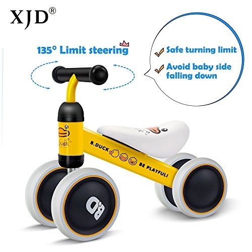  XJD Baby Balance Bike Bicycle Toddler Bike 10-24 Months Baby Walker Toys for 1 Year Old No Pedal Infant 4 Wheels First Birthday Bike