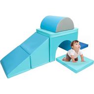 XJD Foam Climbing Toys for Toddlers 1-3, Climb and Crawl Activity Playset, Soft Zone Climbing Blocks for Toddlers, Crawling and Sliding,Indoor Crawling Gym Equipment for Toddler (Light Blue)