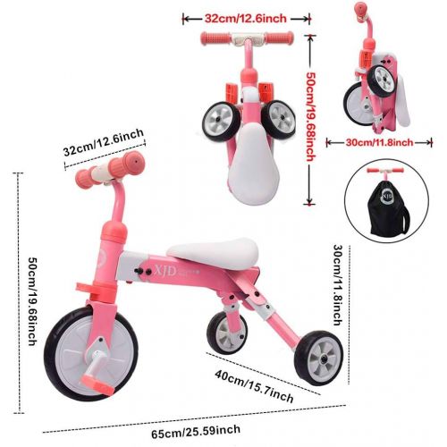  [아마존 핫딜] [아마존핫딜]XJD 2 in 1 Kids Tricycles for 2 3 4 Years Old and Up Boys Girls Tricycle Kids Trike Toddler Tricycles for 2-4 Years Old Kids Toddler Bike Trike 3 Wheels Folding Tricycle Kids Walking T