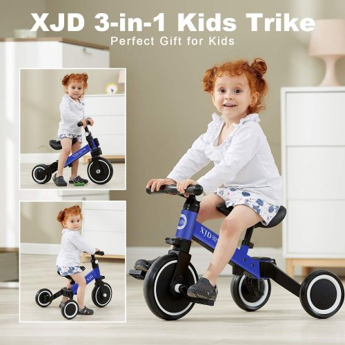  [아마존베스트]XJD 3 in 1 Kids Tricycles for 1-3 Years Old Kids Trike 3 Wheel Toddler Bike Boys Girls Trikes for Toddler Tricycles Baby Bike Trike Upgrade 2.0