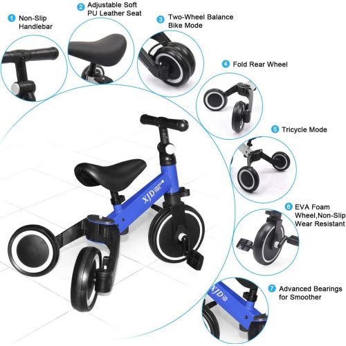  [아마존베스트]XJD 3 in 1 Kids Tricycles for 1-3 Years Old Kids Trike 3 Wheel Toddler Bike Boys Girls Trikes for Toddler Tricycles Baby Bike Trike Upgrade 2.0