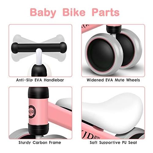  XJD Baby Balance Bikes Bicycle Baby Toys for 1 Year Old Boy Girl 10 Month -36 Months Toddler Bike Infant No Pedal 4 Wheels First Bike or Birthday Gift Children Walker