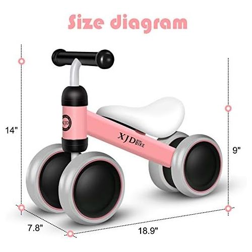  XJD Baby Balance Bikes Bicycle Baby Toys for 1 Year Old Boy Girl 10 Month -36 Months Toddler Bike Infant No Pedal 4 Wheels First Bike or Birthday Gift Children Walker