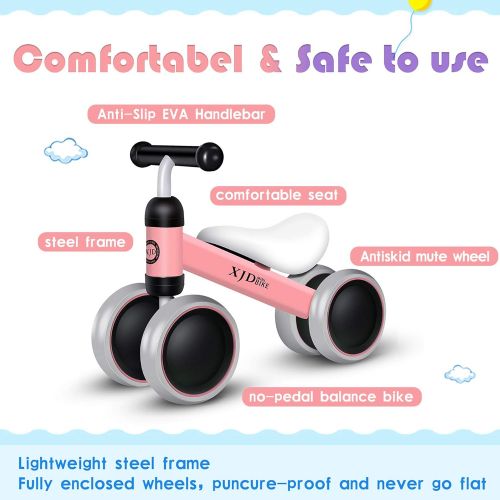  XJD Baby Balance Bikes Bicycle Baby Toys for 1 Year Old Boy Girl 10 Month -36 Months Toddler Bike Infant No Pedal 4 Wheels First Bike or Birthday Gift Children Walker