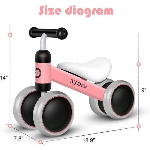  XJD Baby Balance Bikes Bicycle Baby Toys for 1 Year Old Boy Girl 10 Month -36 Months Toddler Bike Infant No Pedal 4 Wheels First Bike or Birthday Gift Children Walker