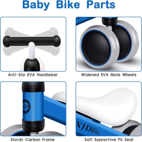  XJD Baby Balance Bikes Bicycle Baby Toys for 1 Year Old Boy Girl 10 Month -24 Months Toddler Bike Infant No Pedal 4 Wheels First Bike or Birthday Gift Children Walker, Blue