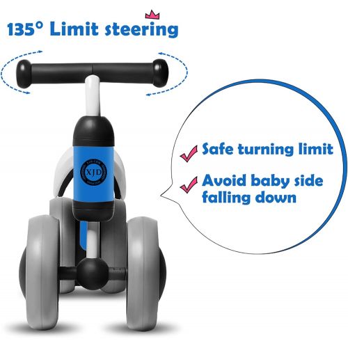  XJD Baby Balance Bikes Bicycle Baby Toys for 1 Year Old Boy Girl 10 Month -24 Months Toddler Bike Infant No Pedal 4 Wheels First Bike or Birthday Gift Children Walker, Blue