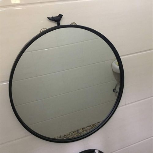  XJHOME-Mirrors Vintage Round Metal Framed Wall Mounted Mirror with Bird | 10″-30″ Large Creative Makeup Shaving Mirrors | Vanity, Bedroom, or Bathroom
