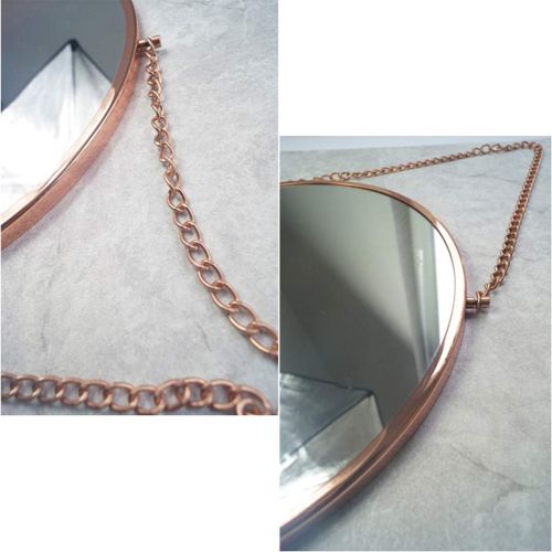  XJHOME-Mirrors 10″-30″ Wall Mirror Rose Gold Circle Vanity Mirror Clean Decor Mirror for Washrooms, Living Rooms, Bathroom and More, Round Wall Mount Mirror