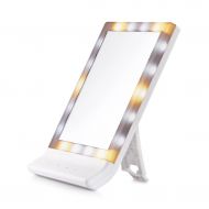 XJZxX LED Makeup Mirror/Desktop Princess Mirror/Large with Light Vanity Mirror/Smart Touch Screen Portable Bathroom Mirror/Dressing Table Decoration-(8.3x9.8x11.8 Inches) -Personal