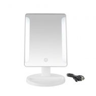 XJZxX Lighted Makeup Mirror, LED Cosmetic Mirror/Touch Screen Dimming, 180° Swivel Rotation Vanity Mirror, Battery And USB Power Table Mirror/Desktop Dressing Mirror/Smart Fill Lig