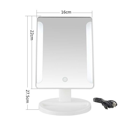  XJZxX Lighted Makeup Mirror, LED Cosmetic Mirror/Touch Screen Dimming, 180° Swivel Rotation Vanity Mirror, Battery And USB Power Table Mirror/Desktop Dressing Mirror/Smart Fill Lig