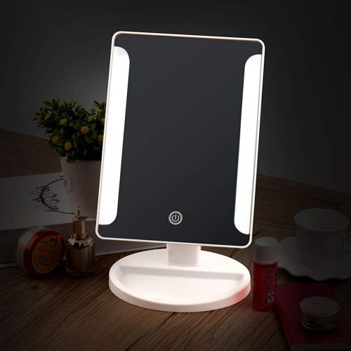  XJZxX Lighted Makeup Mirror, LED Cosmetic Mirror/Touch Screen Dimming, 180° Swivel Rotation Vanity Mirror, Battery And USB Power Table Mirror/Desktop Dressing Mirror/Smart Fill Lig