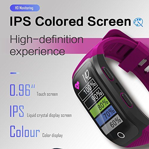  XL GPS Sports Watch Heart Rate Monitor Waterproof Fitness Tracker Bluetooth Smart Bracelet for iOS Android Phone Dark Blue