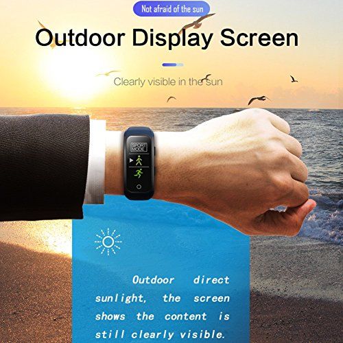  XL GPS Sports Watch Heart Rate Monitor Waterproof Fitness Tracker Bluetooth Smart Bracelet for iOS Android Phone Dark Blue