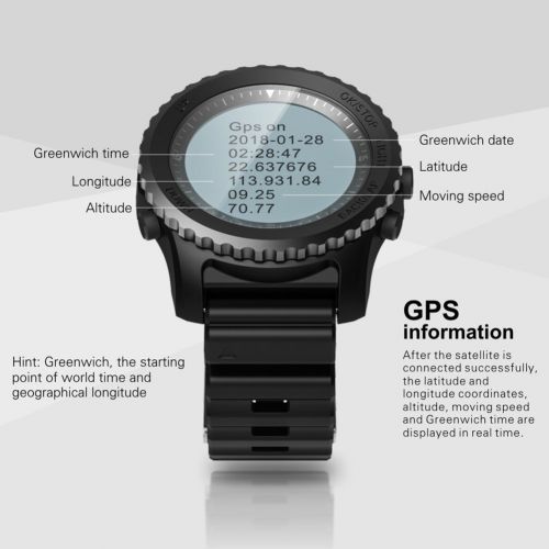  XL Smart Watch,S968 GPS Sport Smart Watch Waterproof Sleep Heart Rate Monitor Thermometer Altimeter Pedometer GPS Smartwatch Men（Black）