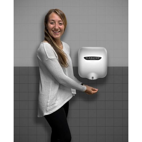  Excel Dryer XLERATOR XL-BW1.1N Automatic High Speed Hand Dryer, White Thermoset (BMC) Cover, Heat and Sound Control, Noise Reduction Nozzle, LEED Credits, 110120V