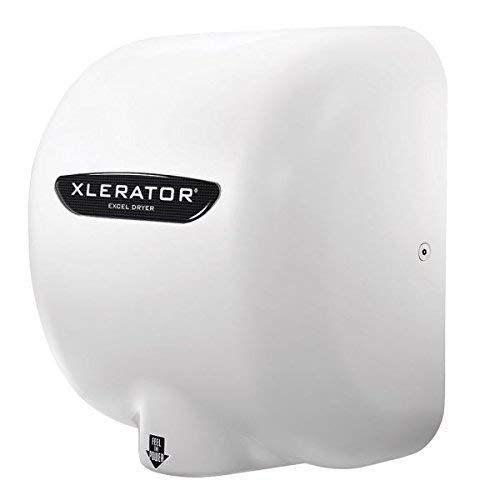  Excel Dryer XLERATOR XL-BW 1.1N High Speed Commercial Hand Dryer, White Thermoset Cover, Automatic Sensor, Surface Mounted, Noise Reduction Nozzle, LEED Credits 12.2 Amps 110/120V