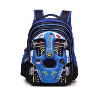 XMCOWAYOU Water Resistant Boys Backpack 3D Cute Car Cartoon SchoolBook Bag Blue Kindergarten