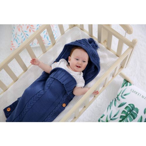  XMWEALTHY Newborn Baby Wrap Swaddle Blanket Knit Sleeping Bag Sleep Sack Stroller Wrap for...