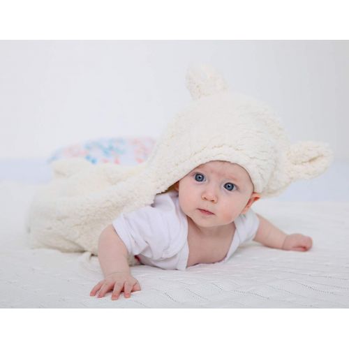  [아마존베스트]XMWEALTHY Cute Newborn Baby Boys Girls Blankets Plush Swaddle Blankets Baby Shower Gifts White